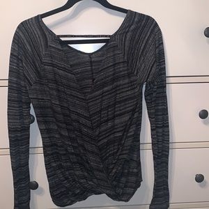 Cross back long sleeve blouse